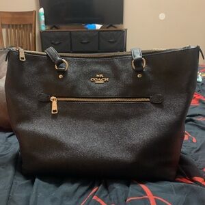Coach Black Tote Bag with Gold Accents
